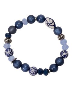 Armband Delfts Blauw met Blauwe Parels