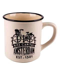 Mok "Amsterdam Bike Capital Beige" - Groot