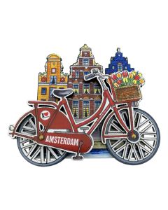 Koelkastmagneet Amsterdam Fiets (Draaiende Wielen)