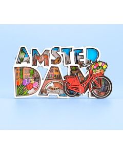 Magneet MDF/Epoxy Comic Amsterdam - Fiets