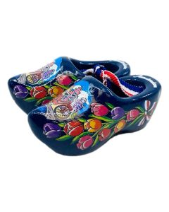 Set houten klompjes Amsterdam 6 cm, Blauw