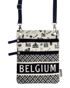 Paspoort Tasje Belgie - Blauw / Beige