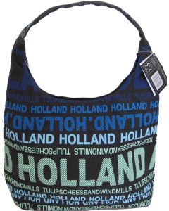 Schoudertas Julia L  Holland  in zwart/blauw van Robin Ruth