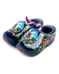Set houten klompjes 6cm, Blauw