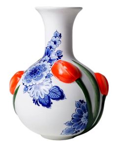 Bolvaas met 3D Tulpen 20 cm