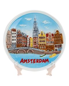 Wandbord Amsterdam Kleur - Keramiek - 15 cm (medium)