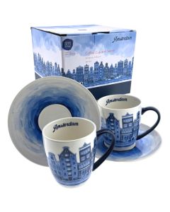 Amsterdam Koffie Kop en Schotel Set - 2 stuks