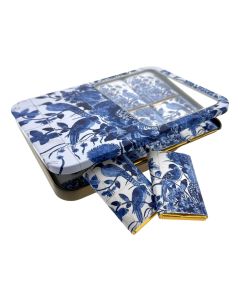 Chocoladeblik Delfts Blauw met Postkaart
