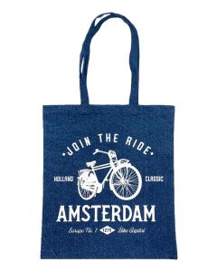 Denim Tas "Fiets Amsterdam"