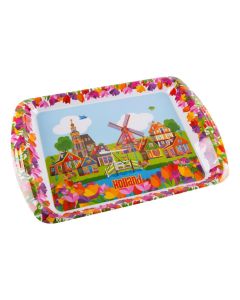 Dienblad Kleurrijk Dorp  (Groot) 