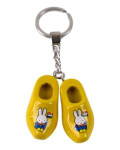 Twee gele sleutelhanger klompjes "Nijntje in Boerenkiel" , 4cm