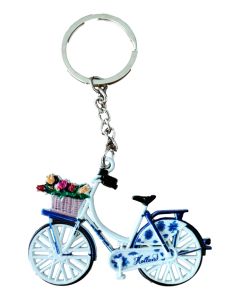 Sleutelhanger "Delfts Blauwe fiets met mand"  - Holland