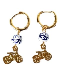 Oorbellen Fiets - Bedel - Goud - 4 cm