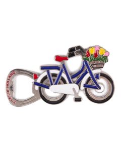 Flesopener Magneet "Holland Fiets met Tulpen"