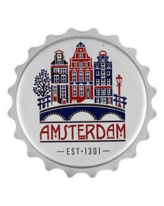 Flesopener Magneet Amsterdam Grachtenhuisjes