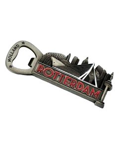 Flesopener Magneet Rotterdam-Holland Tin kleurig