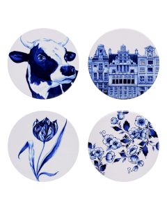 Onderzetters Hollandse Plaatjes - Delfts Blauw (4 stuks)