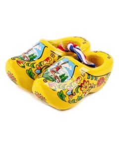 Set houten klompjes 6cm, Geel