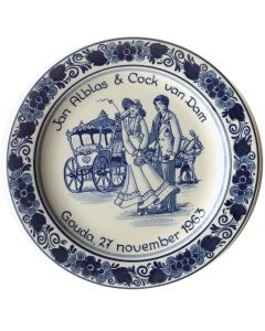 Huwelijksbord, Delfts blauw