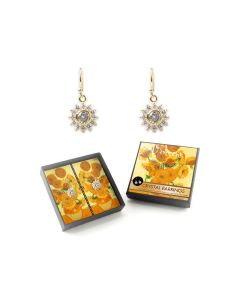Oorbellen met glanzende kristallen, Zonnebloemen Van Gogh
