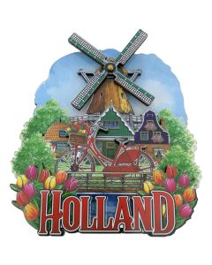 Koelkastmagneet Molen Holland  (Draaiende Wieken)