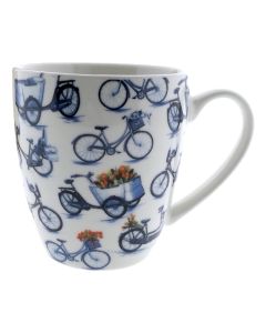 Mok Delfts blauw gekleurde fietsen, klein