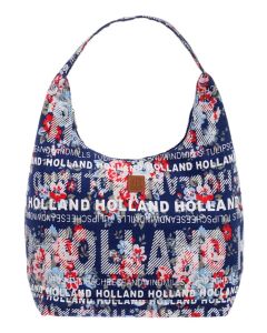 Schoudertas Julia L Holland in wit/blauw van Robin Ruth