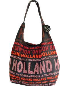 Schoudertas Julia L Holland  in zwart/rood van Robin Ruth