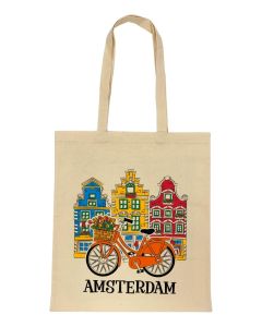 Katoenen Tas "Happy Houses Amsterdam"
