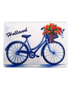 Keramieken Magneet "Fiets met bloemen"