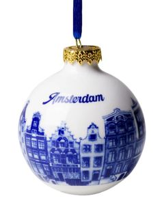 Kerstbal grachtenpandjes Amsterdam, 6 cm 
