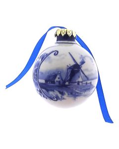 Kerstbal "Molenlandschap" 7cm 