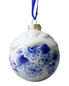 Kerstbal "Sneeuwbal Delfts Blauw"