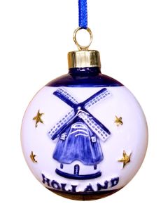 Kerstbal "Molen met Gouden Sterren"