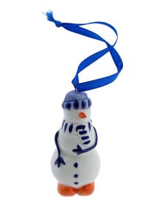 Kerstversiering, Kersthanger "Sneeuwman met  klompjes " 