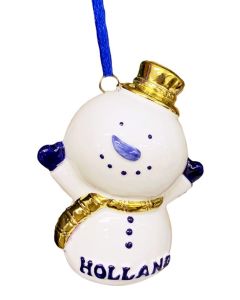 Kerstversiering "Sneeuwman met muts"