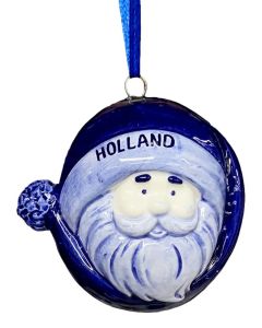 Kerst Ornament Kerstman rond met muts 