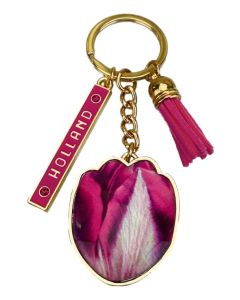 Sleutelhanger pretty tulips Holland - fuchsia