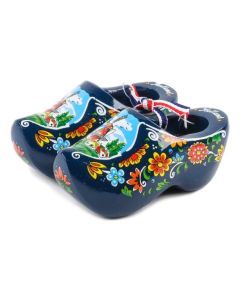 Set houten klompjes 8cm, Blauw