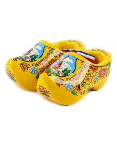 Set houten klompjes 8cm, Geel