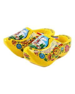 Set houten klompjes 14cm, Geel