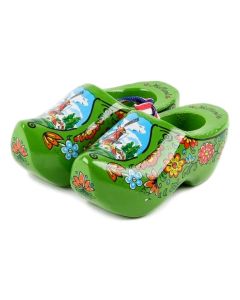 Set houten klompjes 8cm, Groen