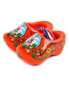 Set houten klompjes 8cm, Oranje