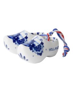 Keramieken klompjes aan lint, 7 cm