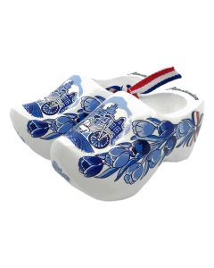 Set houten klompjes Amsterdam 10 cm, Delftsblauw