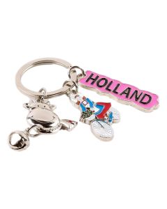 Sleutelhanger Bedels Koe, Hollandse - zilverkleurig