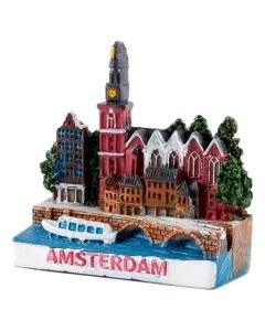 Koelkastmagneet "Oude kerkplein Amsterdam"