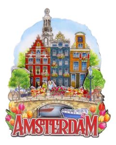 Koelkastmagneet "3 Amsterdamse pandjes"