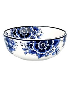 Keramieken Kom - Delfts Blauw Stijl - Bloemenmotief (Ø 10 cm)