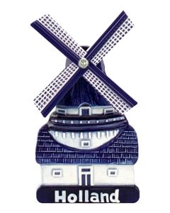Magneet Polyprint Molen - Delfts blauw